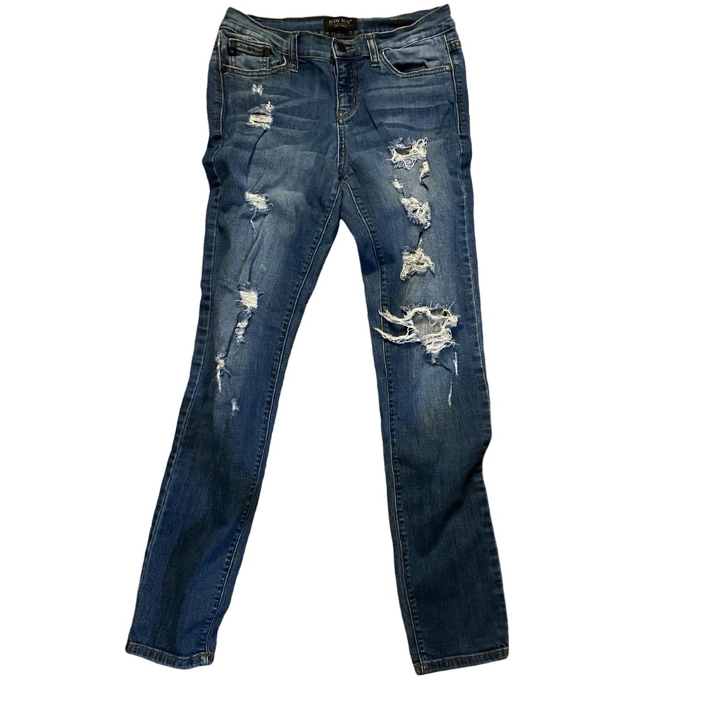 Judy Blue PRICHARD MID RISE DESTROYED BOYFRIEND jeans. Size 29/9. - Picture 3 of 10